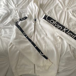 white Calvin Klein zip up